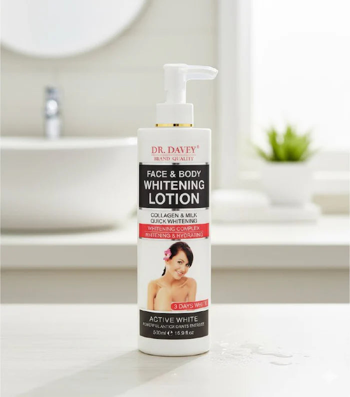 CREMA CORPORAL BLANQUEADORA PARA CARA Y CUERPO CON COLAGENO Y LECHE 500ML DR. DAVEY