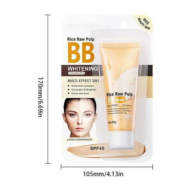 PROTECTOR SOLAR CON COLOR BB CREAM BIOAQUA Antiarrugas SPF 45+ Humecta y Protege BLOQUEADOR SOLAR TONO NATURAL AYUDA A REDUCIR MANCHAS